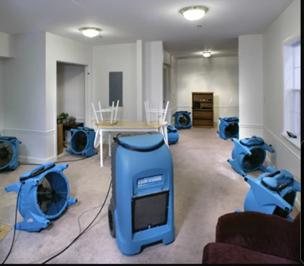 Air movers and dehumidifier setup for Water Extraction & Removal in Kalamazoo